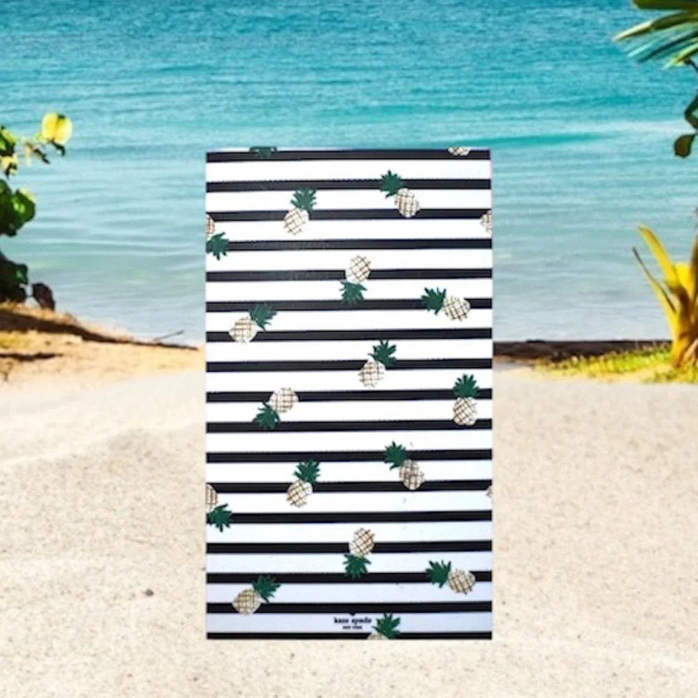 🆕 Kate Spade Pineapple Stripe Beach Towel
